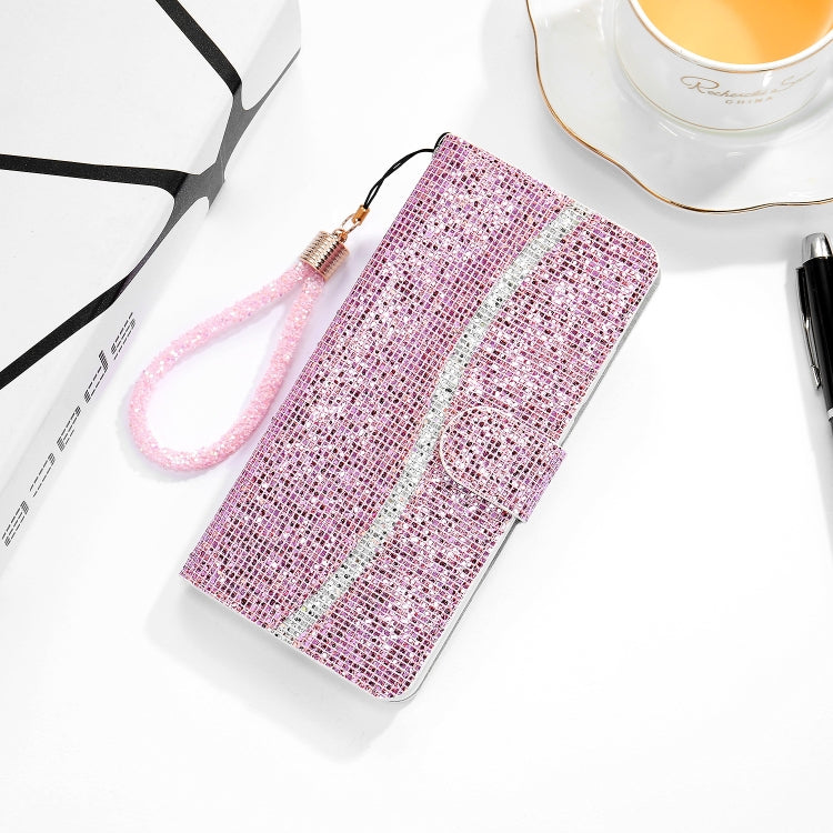 Glitter Powder Horizontal Flip Leather Case with Card Slots & Holder & Lanyard, For iPhone 13 mini, For iPhone 13, For iPhone 13 Pro, For iPhone 13 Pro Max