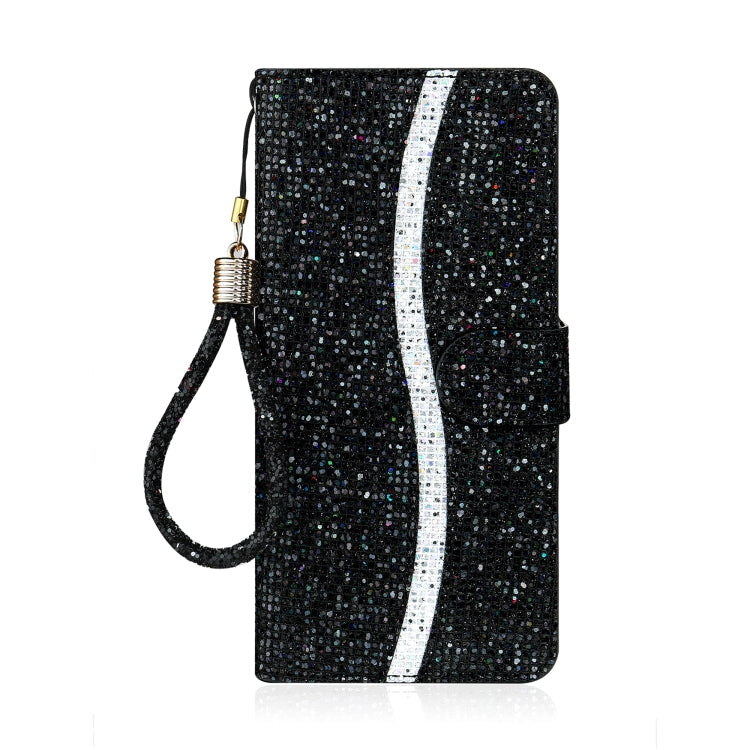 Glitter Powder Horizontal Flip Leather Case with Card Slots & Holder & Lanyard, For Samsung Galaxy A03s(EU Version)