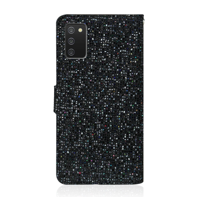 Glitter Powder Horizontal Flip Leather Case with Card Slots & Holder & Lanyard, For Samsung Galaxy A03s(EU Version)