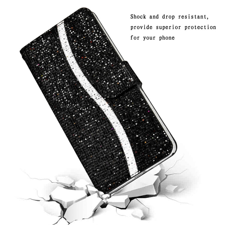 Glitter Powder Horizontal Flip Leather Case with Card Slots & Holder & Lanyard, For Samsung Galaxy A03s(EU Version)