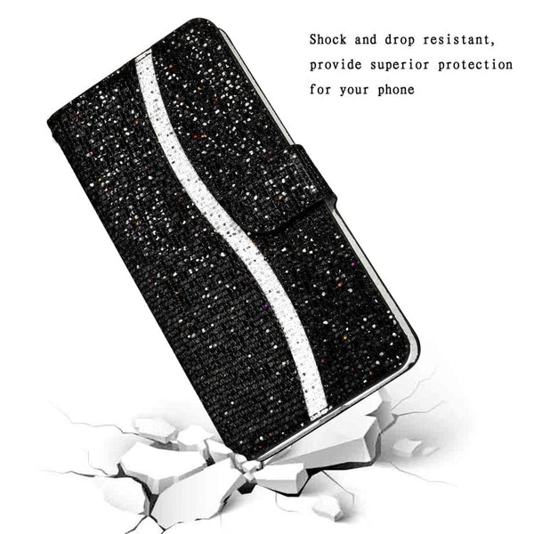 Glitter Powder Horizontal Flip Leather Case with Card Slots & Holder & Lanyard, For Samsung Galaxy A03s(EU Version)