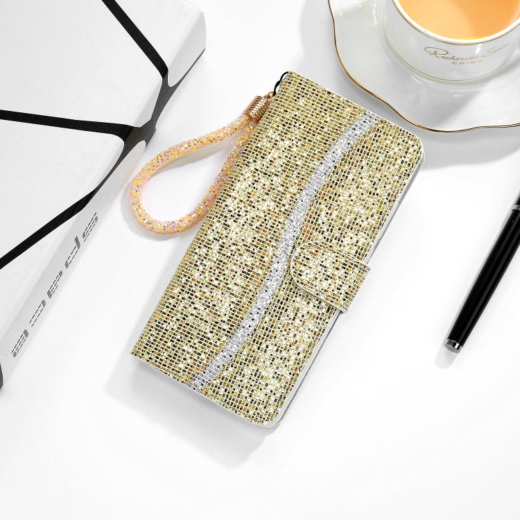 Glitter Powder Horizontal Flip Leather Case with Card Slots & Holder & Lanyard, For Samsung Galaxy A03s(EU Version)