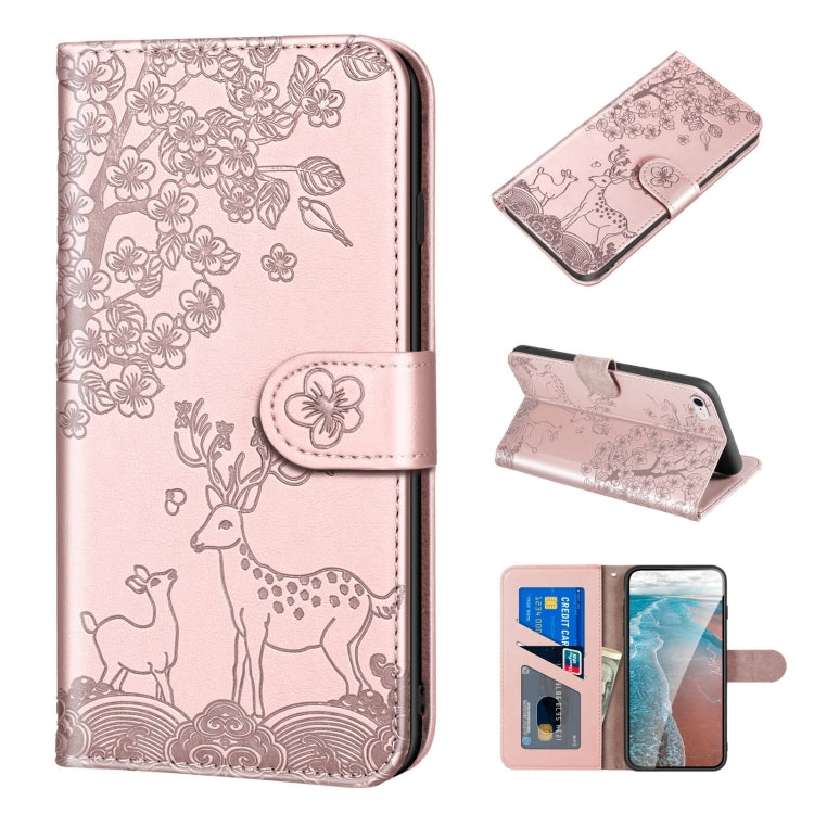 Sika Deer Embossing Pattern Horizontal Flip PU Leather Case with Holder & Card Slot & Wallet & Photo Frame, For iPhone 6 / 6s, For iPhone 6 Plus / 6s Plus, For iPhone SE 2022 / SE 2020 / 8 / 7, For iPhone 8 Plus / 7 Plus
