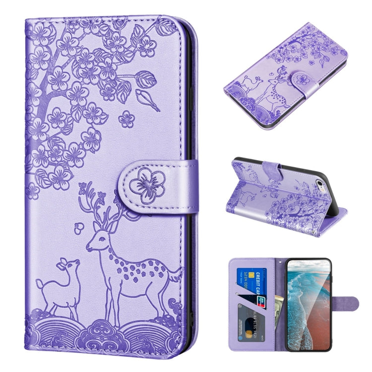 Sika Deer Embossing Pattern Horizontal Flip PU Leather Case with Holder & Card Slot & Wallet & Photo Frame, For iPhone 6 / 6s, For iPhone 6 Plus / 6s Plus, For iPhone SE 2022 / SE 2020 / 8 / 7, For iPhone 8 Plus / 7 Plus