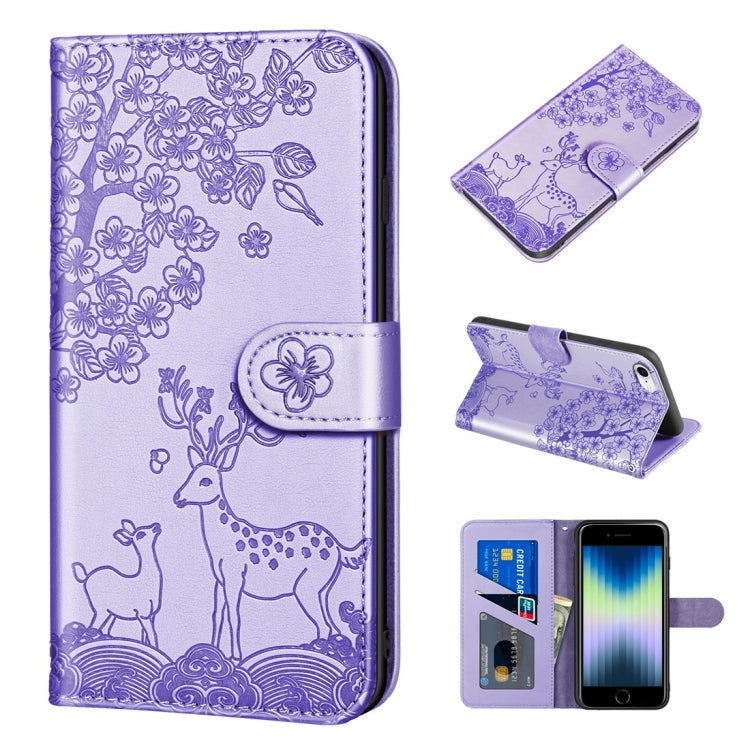 Sika Deer Embossing Pattern Horizontal Flip PU Leather Case with Holder & Card Slot & Wallet & Photo Frame, For iPhone 6 / 6s, For iPhone 6 Plus / 6s Plus, For iPhone SE 2022 / SE 2020 / 8 / 7, For iPhone 8 Plus / 7 Plus