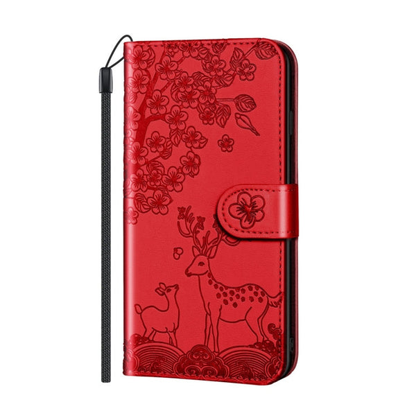 Sika Deer Embossing Pattern Horizontal Flip PU Leather Case with Holder & Card Slot & Wallet & Photo Frame, For iPhone 12 mini, For iPhone 12 Pro Max, For iPhone 13, For iPhone 13 mini