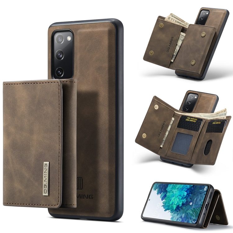DG.MING M1 Series 3-Fold Multi Card Wallet + Magnetic Back Cover Shockproof Case with Holder Function, For Samsung Galaxy A52 5G / 4G, For Samsung Galaxy A72 5G / 4G, For Samsung Galaxy Note20, For Samsung Galaxy S20 FE