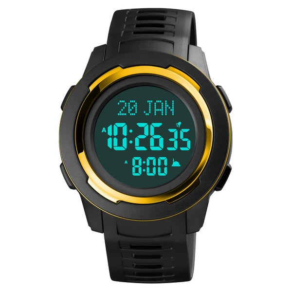 SKMEI 1729 Qibla Calendar Timing Multifunctional LED Digital Display Luminous Electronic Watch
