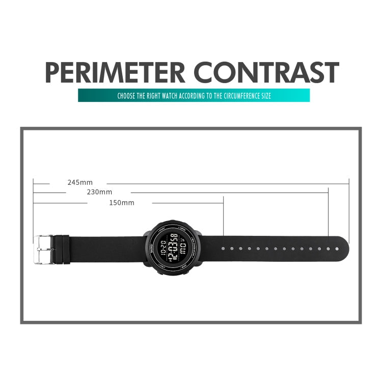 SKMEI 1736 Triplicate Round Dial Timing LED Digital Display Luminous Electronic Watch