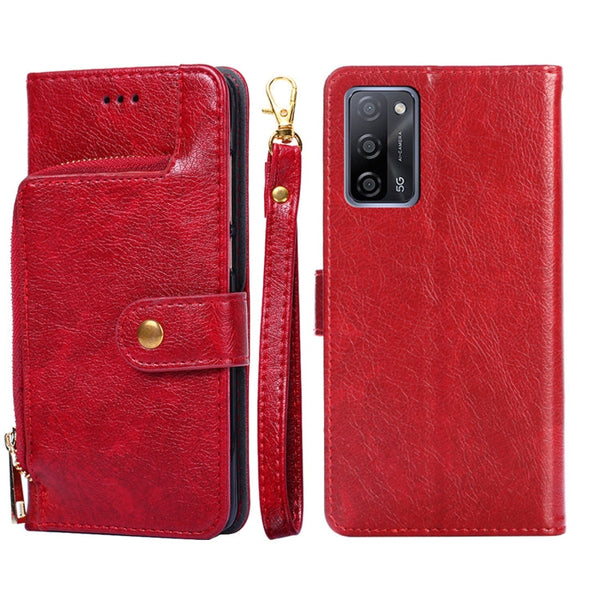 Zipper Bag PU + TPU Horizontal Flip Leather Case with Holder & Card Slot & Wallet & Lanyard