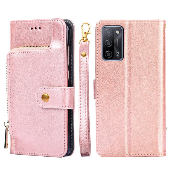 Zipper Bag PU + TPU Horizontal Flip Leather Case with Holder & Card Slot & Wallet & Lanyard