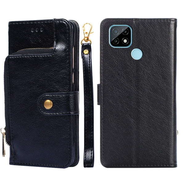 Zipper Bag PU + TPU Horizontal Flip Leather Case with Holder & Card Slot & Wallet & Lanyard