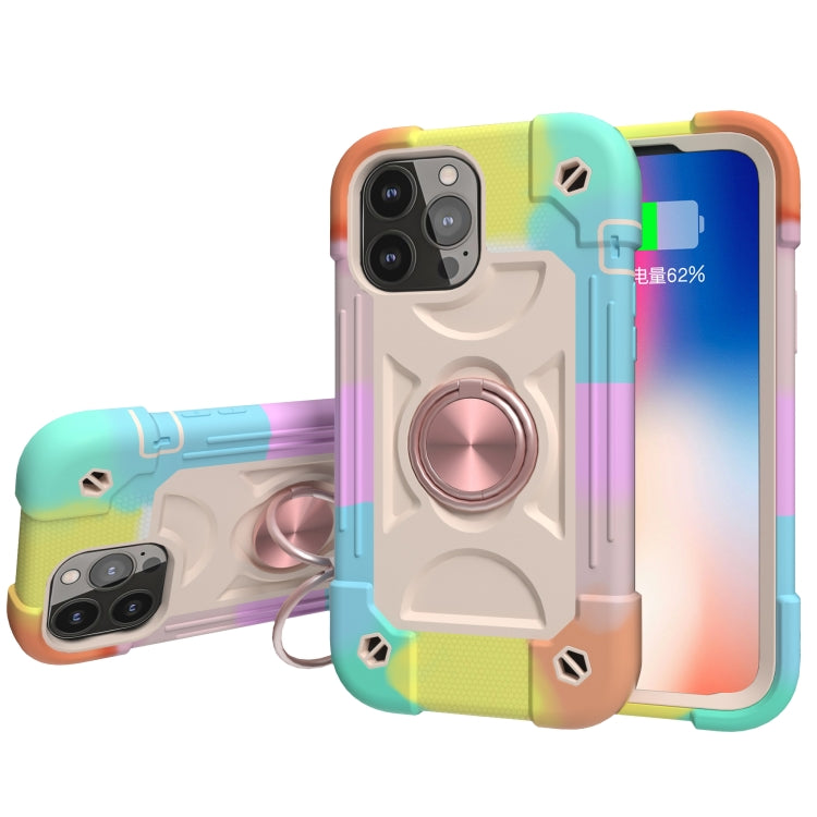 Shockproof Silicone + PC Protective Case with Dual-Ring Holder, For iPhone 13 mini, For iPhone 13