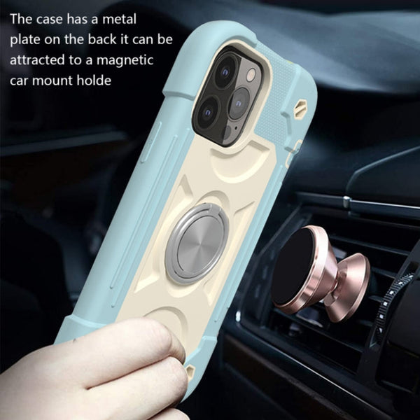 Shockproof Silicone + PC Protective Case with Dual-Ring Holder, For iPhone 13 Pro, For iPhone 13 Pro Max