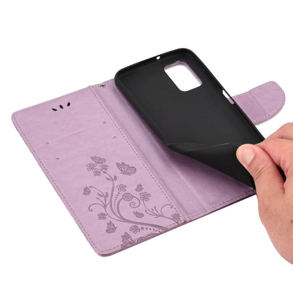 Butterfly Flower Pattern Horizontal Flip Leather Case with Holder & Card Slots & Wallet, For Samsung Galaxy A03s 164mm, For iPhone 13 mini, For iPhone 13