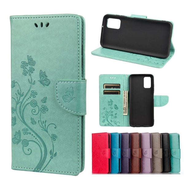 Butterfly Flower Pattern Horizontal Flip Leather Case with Holder & Card Slots & Wallet, For Samsung Galaxy A03s 164mm, For iPhone 13 mini, For iPhone 13