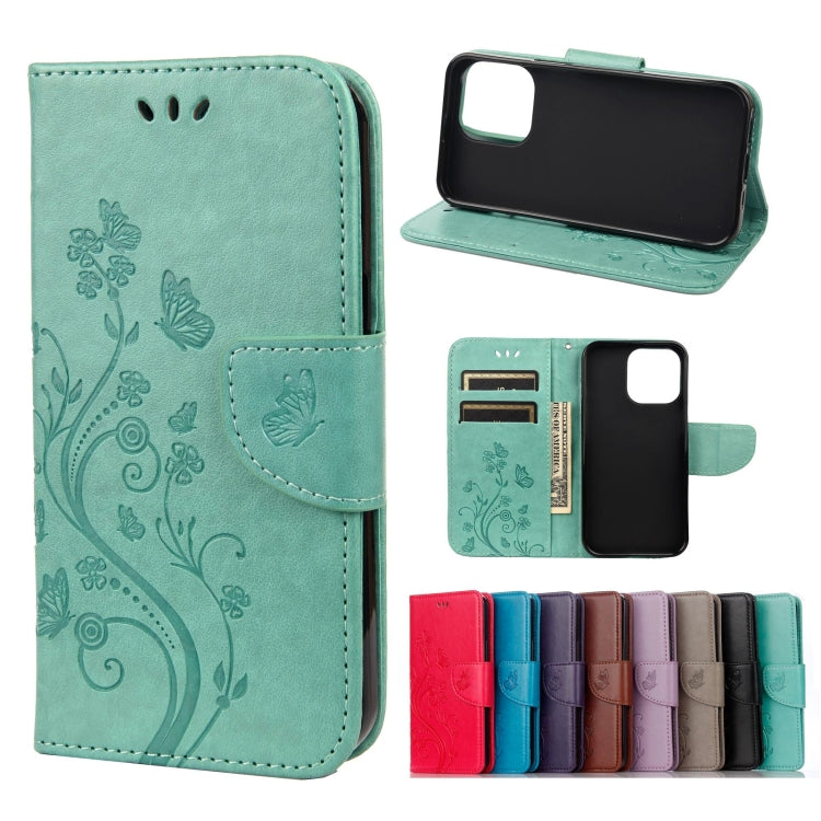 Butterfly Flower Pattern Horizontal Flip Leather Case with Holder & Card Slots & Wallet, For iPhone 13 Pro, For iPhone 13 Pro Max