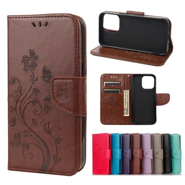 Butterfly Flower Pattern Horizontal Flip Leather Case with Holder & Card Slots & Wallet, For iPhone 13 Pro, For iPhone 13 Pro Max