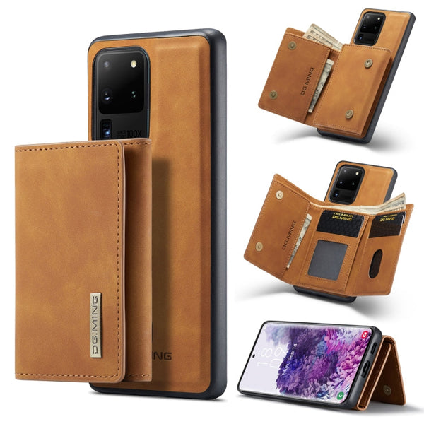 DG.MING M1 Series 3-Fold Multi Card Wallet  Back Cover Shockproof Case with Holder Function, For Samsung Galaxy S20 Ultra, For Samsung Galaxy S20+