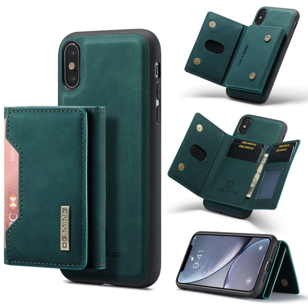 DG.MING M2 Series 3-Fold Multi Card Bag + Magnetic Back Cover Shockproof Case with Wallet & Holder Function, For iPhone X, For iPhone XS, For iPhone XS Max