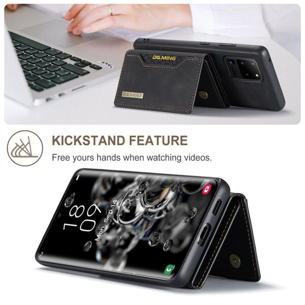 DG.MING M2 Series 3-Fold Multi Card Bag Back Cover Shockproof Case with Wallet & Holder Function, For Samsung Galaxy S20 Ultra, For Samsung Galaxy S20+