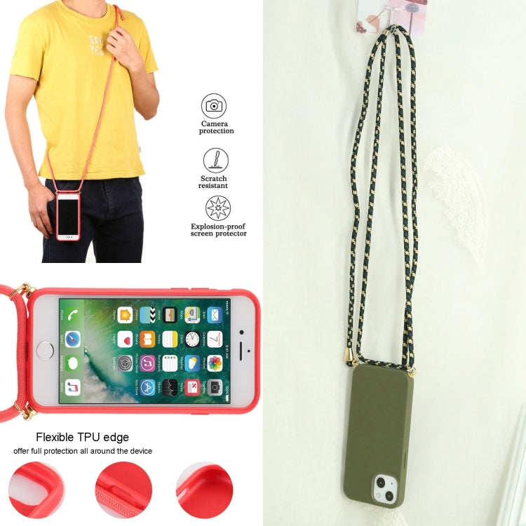 Wheat Straw Material + TPU Shockproof Case with Neck Lanyard, For iPhone 13 mini, For iPhone 13, For iPhone 13 Pro