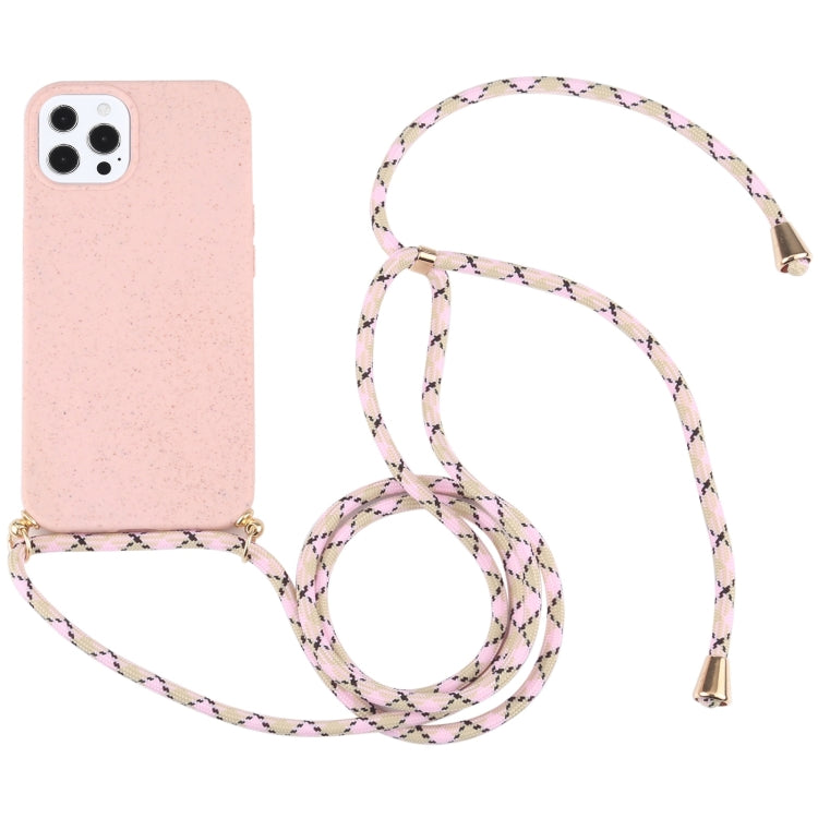 Wheat Straw Material + TPU Shockproof Case with Neck Lanyard, For iPhone 13 mini, For iPhone 13, For iPhone 13 Pro