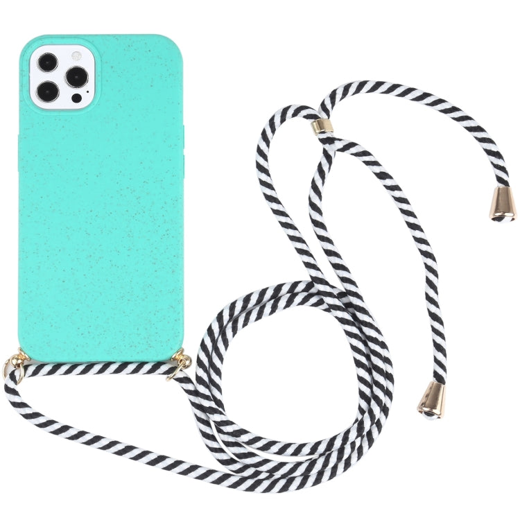 Wheat Straw Material + TPU Shockproof Case with Neck Lanyard, For iPhone 13 mini, For iPhone 13, For iPhone 13 Pro