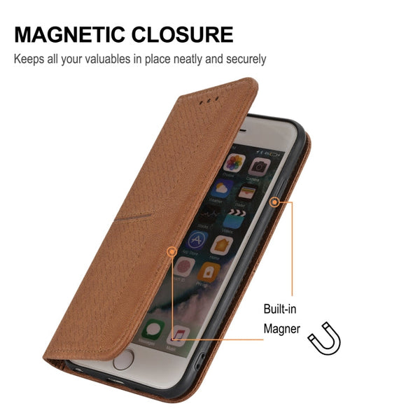 Woven Texture Stitching Magnetic Horizontal Flip PU Leather Case with Holder & Card Slots & Wallet & Lanyard, For iPhone 8 Plus / 7 Plus, For iPhone 11, For iPhone 11 Pro, For iPhone 11 Pro Max