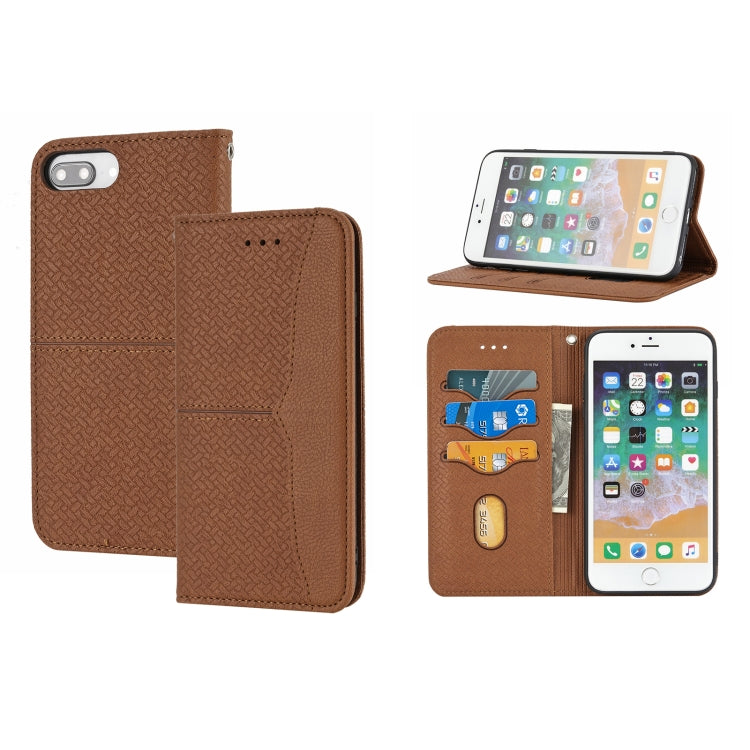 Woven Texture Stitching Magnetic Horizontal Flip PU Leather Case with Holder & Card Slots & Wallet & Lanyard, For iPhone 8 Plus / 7 Plus, For iPhone 11, For iPhone 11 Pro, For iPhone 11 Pro Max