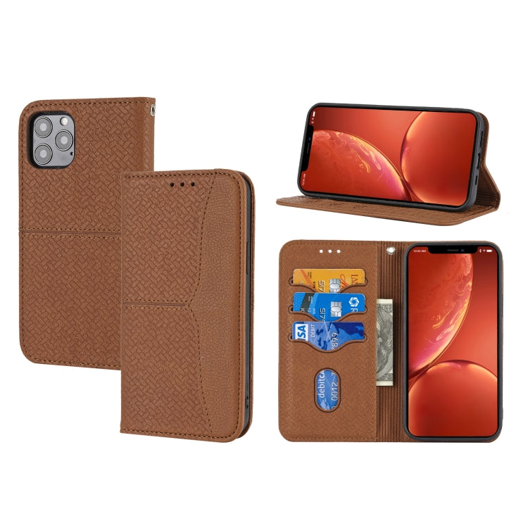 Woven Texture Stitching Magnetic Horizontal Flip PU Leather Case with Holder & Card Slots & Wallet & Lanyard, For iPhone 12 / 12 Pro, For iPhone 12 Pro Max, For iPhone 13 mini, For iPhone 13