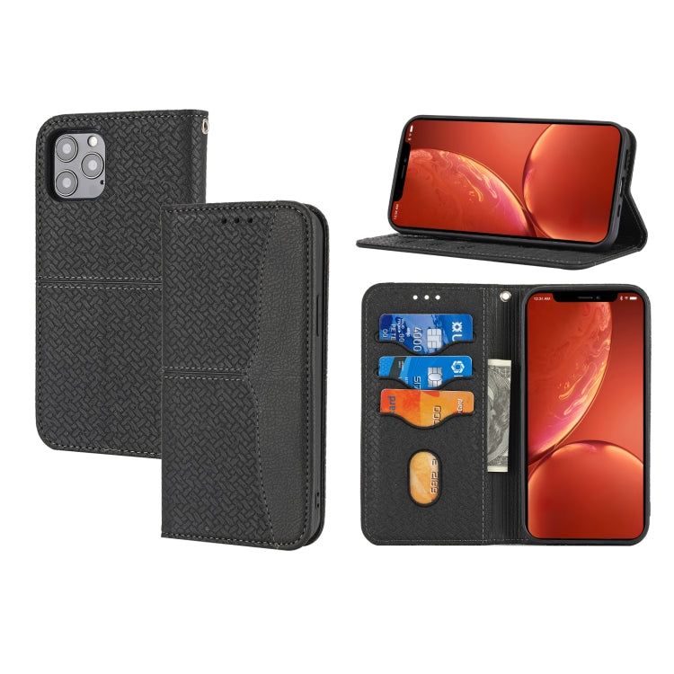 Woven Texture Stitching Magnetic Horizontal Flip PU Leather Case with Holder & Card Slots & Wallet & Lanyard, For iPhone 12 / 12 Pro, For iPhone 12 Pro Max, For iPhone 13 mini, For iPhone 13