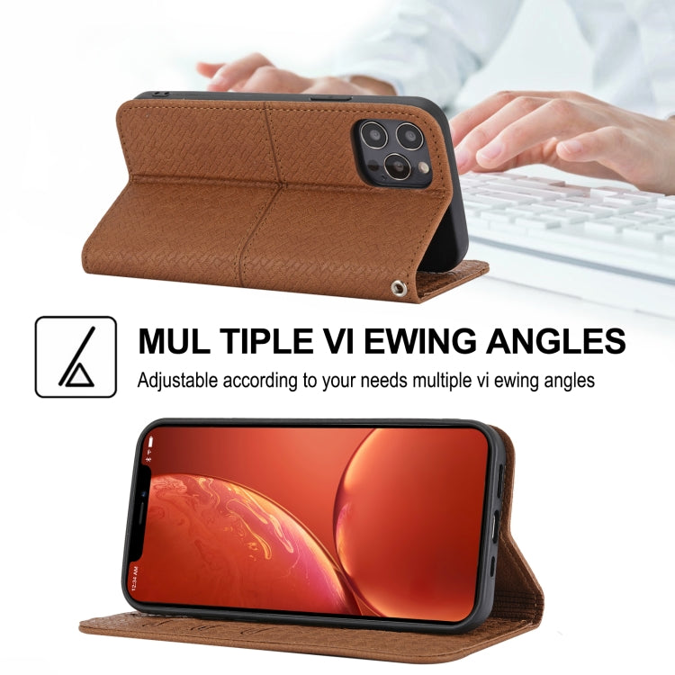 Woven Texture Stitching Magnetic Horizontal Flip PU Leather Case with Holder & Card Slots & Wallet & Lanyard, For iPhone 13 Pro, For iPhone 13 Pro Max, For iPhone SE 2022 / SE 2020 / 8 / 7, For iPhone XR