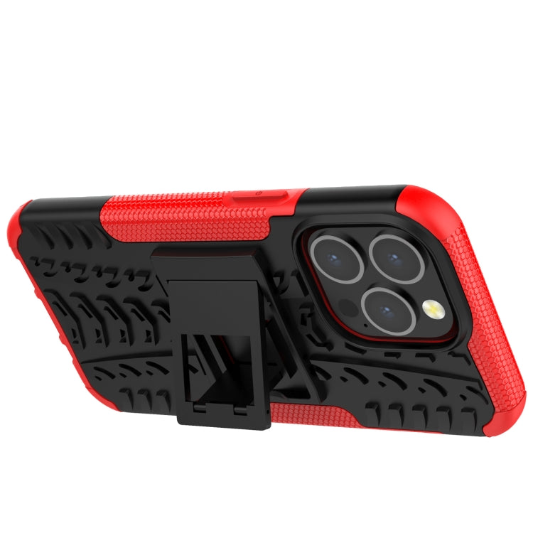Tire Texture Shockproof TPU+PC Protective Case with Holder, For iPhone 13 mini, For iPhone 13, For iPhone 13 Pro