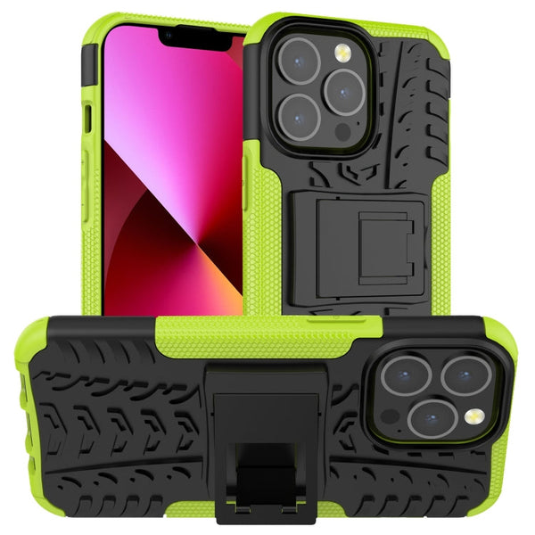 Tire Texture Shockproof TPU+PC Protective Case with Holder, For iPhone 13 mini, For iPhone 13, For iPhone 13 Pro
