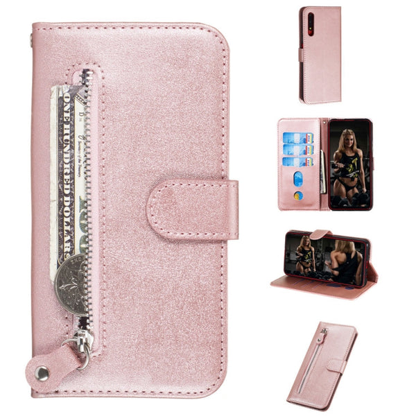 Fashion Calf Texture Zipper Horizontal Flip PU Leather Case, with Holder & Card Slots & Wallet, For Huawei Honor 9X / Honor 9X Pro