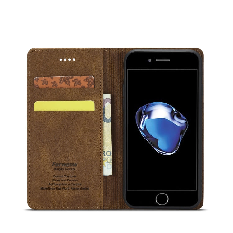 Forwenw F2 Series Magnetic Horizontal Flip Leather Case with Holder & Card Slots & Wallet