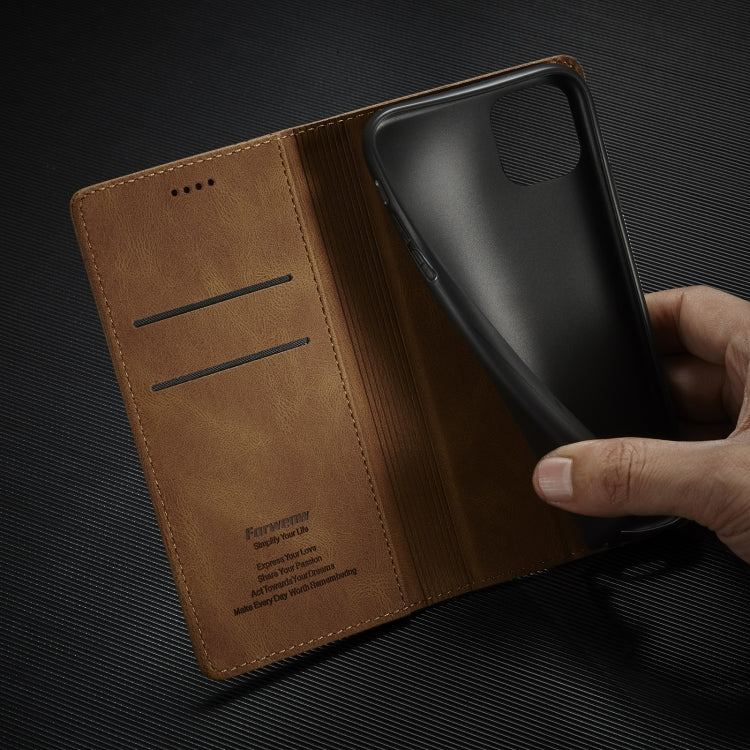 Forwenw F2 Series Magnetic Horizontal Flip Leather Case with Holder & Card Slots & Wallet