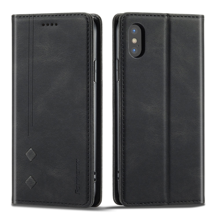 Forwenw F2 Series Magnetic Horizontal Flip Leather Case with Holder & Card Slots & Wallet