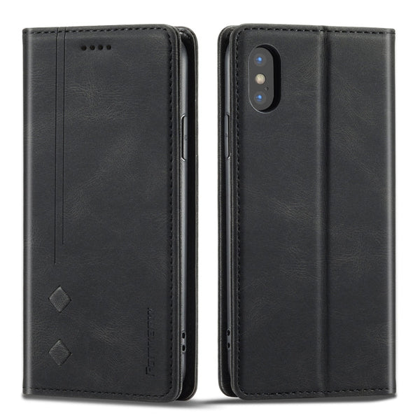Forwenw F2 Series Magnetic Horizontal Flip Leather Case with Holder & Card Slots & Wallet