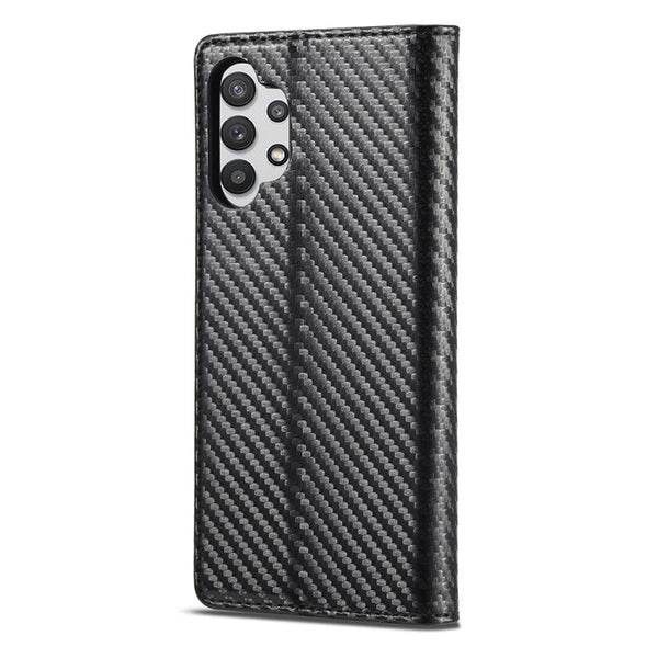 LC.IMEEKE Carbon Fiber PU + TPU Horizontal Flip Leather Case with Holder & Card Slot & Wallet For Samsung Galaxy A32 5G(Vertical Black), For Samsung Galaxy A32 5G