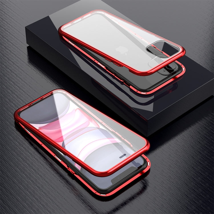 Ultra Slim Double Sides Magnetic Adsorption Angular Frame Tempered Glass Magnet Flip Case