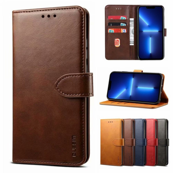 GUSSIM Business Style Horizontal Flip Leather Case with Holder & Card Slots & Wallet, For iPhone 13, For iPhone 13 Pro, For iPhone 13 Pro Max