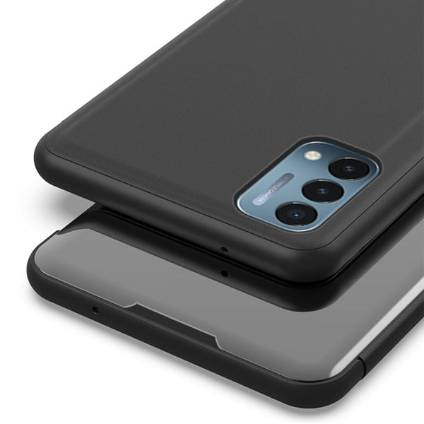 Plated Mirror Horizontal Flip Leather Case with Holder