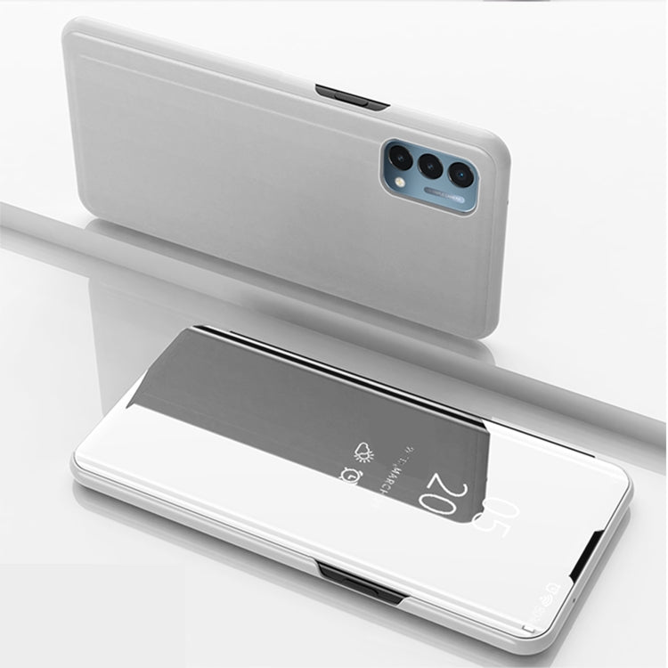 Plated Mirror Horizontal Flip Leather Case with Holder