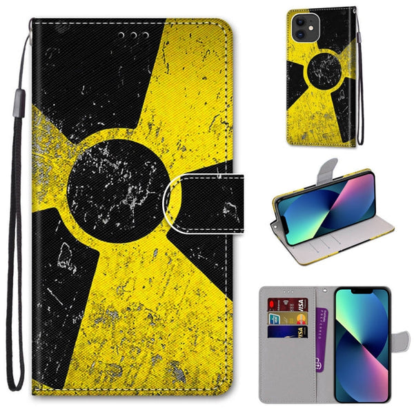 Coloured Drawing Cross Texture Horizontal Flip PU Leather Case with Holder & Card Slots & Wallet & Lanyard, For iPhone 13 mini