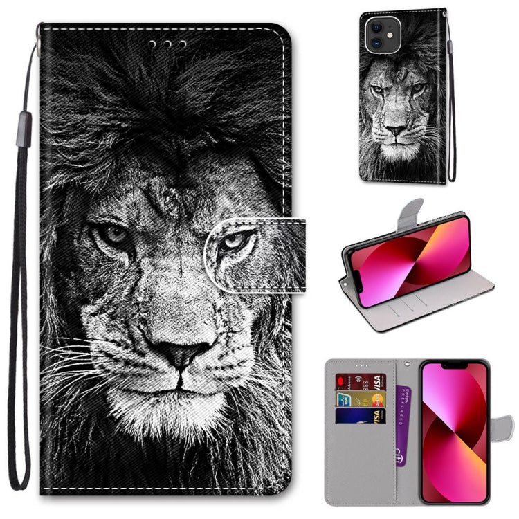 Coloured Drawing Cross Texture Horizontal Flip PU Leather Case with Holder & Card Slots & Wallet & Lanyard, For iPhone 13