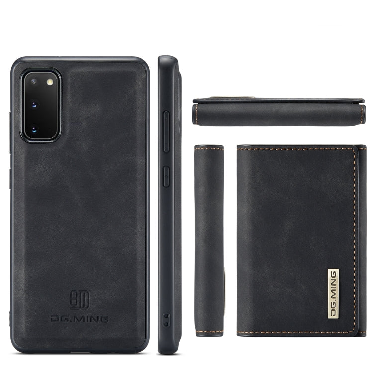 DG.MING M1 Series 3-Fold Multi Card Wallet  Back Cover Shockproof Case with Holder Function, For Samsung Galaxy S20