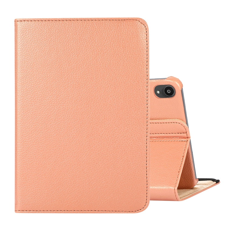 360 Degree Rotation Litchi Texture Flip Leather Case with Holder, For iPad mini 6 / mini 2024