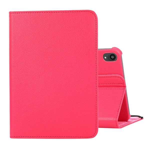 360 Degree Rotation Litchi Texture Flip Leather Case with Holder, For iPad mini 6 / mini 2024